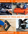 Various air tools used with Air Hose Splitter Kit 2 Pack 1 Quarter Inch NPT Swivel 360 Degrees Connectors For Air Compressors