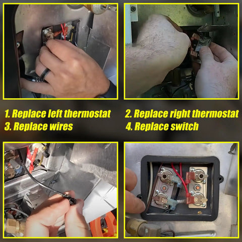 Thermostat Limit Switch Kit For Suburban RV Water Heater SW Replacement Parts 232306 232282 233534 525007 No Fuss Plug And Play Install, installed on wiring panel