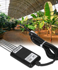 7 In 1 Soil Tester With 5 Pin PH NPK Temperature Humidity EC Sensor in a greenhouse with banana plants