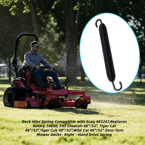 Right Hand Drive Deck Idler Spring for 48-52 Inch Zero Turn Mowers Replaces 483247 Fits Cheetah Tiger Cat Tiger Cub Wild Cat Decks