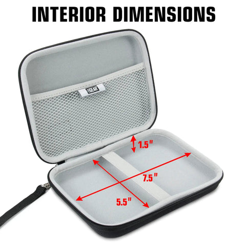 Open Rugged 7.5 Inch Camera Field Monitor Hard Shell Case showing scratch resistant interior and dimensions 7.5 x 5.5 x 1.5 inches