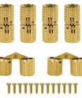 6 Pack Mini Invisible Brass Barrel Hinges With 13 Screws For Cabinets Jewelry Boxes And DIY Wood Doors 8mm 180 Degree Opening Gold Finish