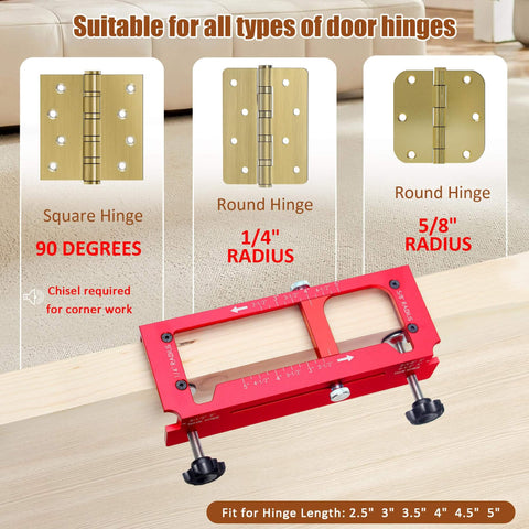 Pro Grade Premium Aluminum Door Hinge Jig For Routers Handy Templates That Fit Hinges From Two And A Half To Five Inches