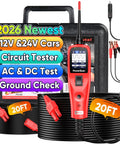 PowerScan PS100 Power Circuit Probe Kit For All 12V And 24V Cars, Pro Grade Automotive Diagnostic Tool With Real Time Readouts, Easy Wiring Tester, Durable, Reliable Car Electrical Troubleshooter. Red handheld probe with 20FT lead