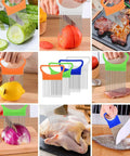 Andibro 4-piece onion slicer set with colorful handles and stainless steel comb blades for safe veggie and meat slicing