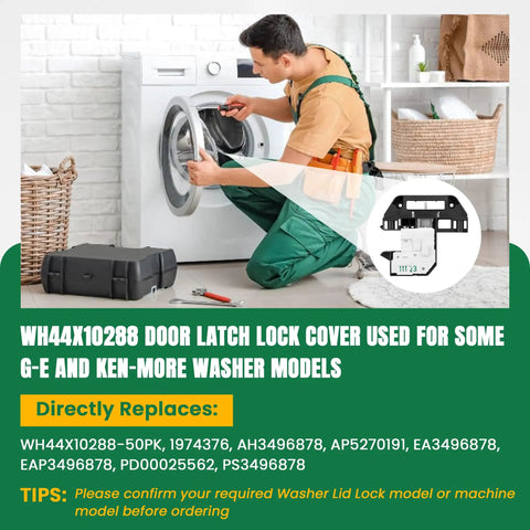Washer Door Lid Lock Switch Replacement For Front Load Washers Premium Quality Repair Part Easy Install Replaces WH44X10288 And Related Numbers Durable Latch Lock For Reliable Laundry Day, washer latch part