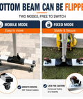 Portable Aluminum Gantry Crane With 4400 Lb Capacity Adjustable Height And Width Tuned For Low Ceilings showing mobile and fixed modes.