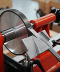 Top Shelf Woodturning Lathe Tool Rest Sharpening System Kit For Wood Chisels Grinding Jig With CBN Wheel Mount uses 1x8 spindle setup.