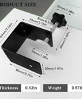 Two Pack Heavy Duty Large Drawer Installation Clamps With Three Millimeter Thickened Build For Rock Solid Holes And Zero Guesswork Cabinet Hardware Jig showing product size and dimensions.