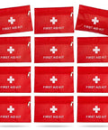 12 Pack Empty First Aid Kit Bags Bulk Set For DIY Emergency Supplies Water Resistant Travel Medical Organizer Pouches In Red 11x16cm Ideal For Home Car Office Camping Outdoors Bag Only