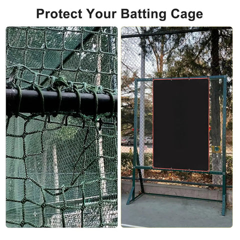 Baseball Batting Cage Backstop 4 By 6 Ft With Strike Zone Target Heavy Duty PVC on outdoor training setup