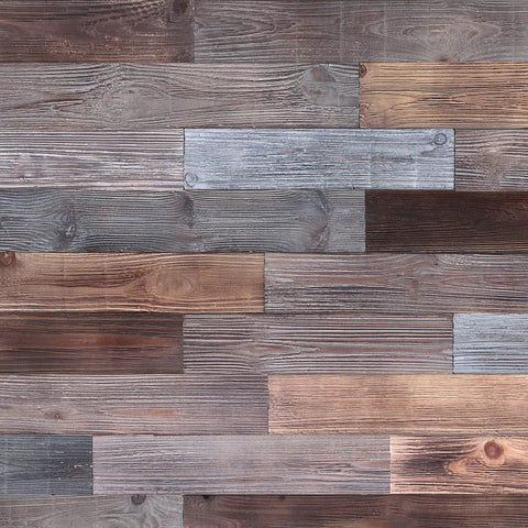 Peel And Stick Real Wood Wall Panels Rustic Reclaimed Barn Wood Look In Brown And Gray Tones Self Adhesive Fir Planks