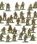 US Airborne D Day Platoon 28mm Miniatures For Bolt Action War Gaming Kit With 30 Plastic Infantry In M42 Jump Uniforms Highly Detailed