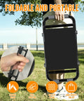 Person holding Garden Kneeler And Seat With Wider Thick Pad, Heavy Duty Gardening Stool With Tool Pouch And Bag folded in hand