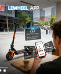 Man using app to connect with Dual Motor 1600W Electric Scooter For Adults, 1152Wh Battery, Off Road Self Sealing Tires shown nearby