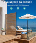 Sturdy 6Ft Outdoor Privacy Screen That Stays Put In Wind, Heavy-Duty 37Lb Freestanding Metal Panel With 16In Deep Base on deck