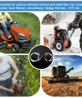 Collage of activities using Fast Action Quick Start Siphon Transfer Kit For Gasoline Diesel Water And More, including lawnmower and snowblower