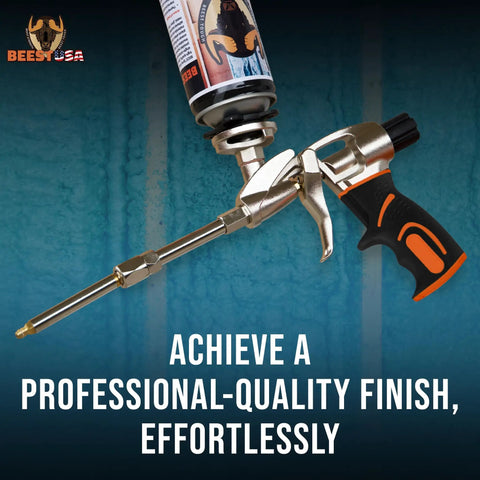 Pro Grade Spray Foam Cleaner And Polyurethane Applicator Restorer Featuring Fast Cut Solvent To Sweep Sticky Messes Boost Tool Life And Keep Diy Tasks Rolling Smooth In Two Pack Cans with nozzle and grip.