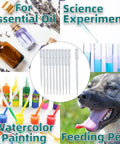 Collage of 100 Pack 3mL Disposable Plastic Pipettes Dropper For Precise Liquid Transfer And Strong Suction Perfect For Essential Oils Resin Crafts Labs Kids Activities DIY Art Projects