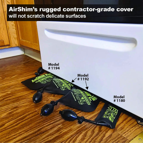 AirShim 4 Piece Inflatable Pry Bar Set For Leveling And Lifting In Tight Spaces under appliance