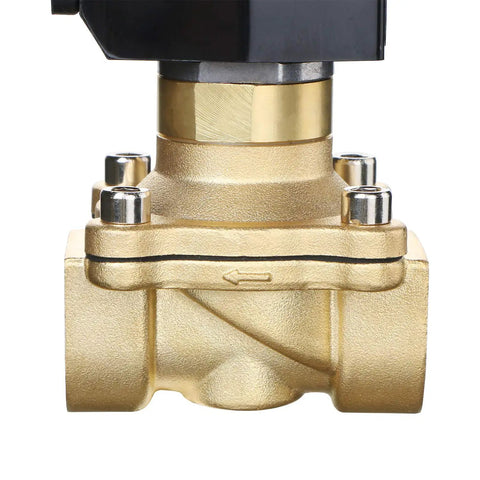 Brass Electric Solenoid Valve Three Quarter Inch NPT Normally Open 12V DC For Air Gas Water Non Potable With Viton Seal