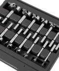 14-Piece Forstner Drill Bit Set With Carry Case For Softwood To Hardwood Plywood Laminates And MDF, Includes 1/4 To 2 Inch Bits, Open-Tooth Design For Ultra-Smooth, Clean Holes displayed in case
