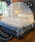 Extra Large Mosquito Net Tent For Beds And Outdoor Use Foldable Pop Up Mesh Canopy With Extra Fine Holes Dual Zipper Enclosure