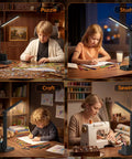LED Desk Lamp For Home Office With USB Ports And AC Outlet, Dimmable Eye Care Light, Touch Control used for study and crafts.