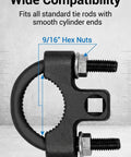 Heavy Duty Carbon Steel Inner Tie Rod Wrench With Low Profile 3/8 Inch Drive Fits 30 To 33 Millimeter Steering Ends with 9/16 inch hex nuts