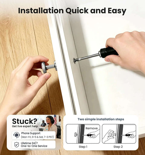Installing 30 Pack One And One Quarter Inch Brushed Nickel Solid Zinc Alloy Euro Style Cabinet Knobs on a drawer.