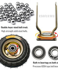 Tough As Nails Smooth Rolling Heavy Duty Pneumatic Rubber Casters 4 Pack 8 To 10 Inch Swivel Wheels with ball bearings and tire.