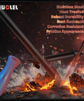 5 Piece Wire Insertion Tool Set For Automotive Wiring with stainless steel tools above fiery background