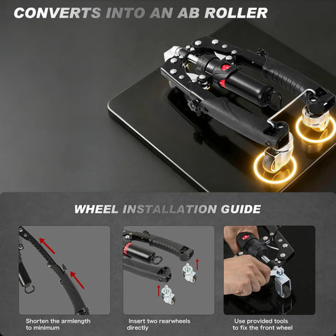 Twister Arm Exerciser With Adjustable Hydraulic Resistance From 22 To 440 Lbs For Fast Home Workouts with wheel installation guide.