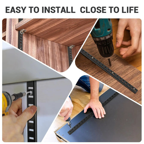 Eight Piece 36 Inch Heavy Duty Shelf Track System Built To Last With Adjustable Brackets Stainless Steel