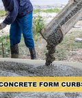 Person using 13 Piece Plastic Concrete Forms Set for Walkways 4x73 Inches Flexible Flatwork Curb Tools in construction.
