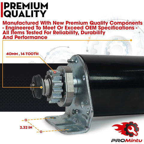 14 Tooth Starter Motor Replacement Fits 42 Inch Riding Lawn Mowers And Tractors With Briggs Stratton Intek IC OHV 17HP To 20HP Engines