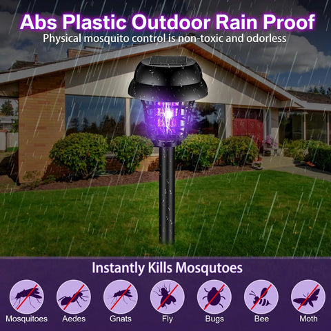 4 Pack Solar Bug Zappers Outdoor Mosquito Killer Lights Waterproof No Outlet Needed Garden Patio Porch Indoor Outdoor Use Safe Solar Powered Bug Repellent Lamp Set