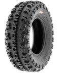 Set Of 4 ATV UTV Knobby Sport Tires Front 21x7-10 Rear 20x11-9 6 Ply Tubeless A027 Built For Rugged Trails And All Terrain Grips