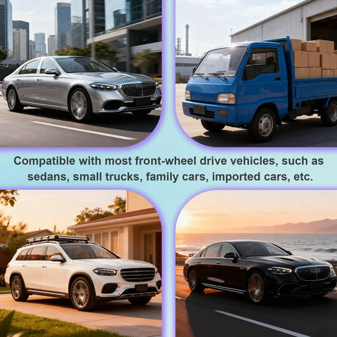 Four vehicles on the road, compatible with Seven Eighths Inch Lower Control Arm Prying Tool For Front Wheel Drive Vehicles And Bushing Removal Pro Grade Heavy Duty Carbon Steel Construction Rust Resistant Easy Arm Installation And Removal Help Blue Finish.
