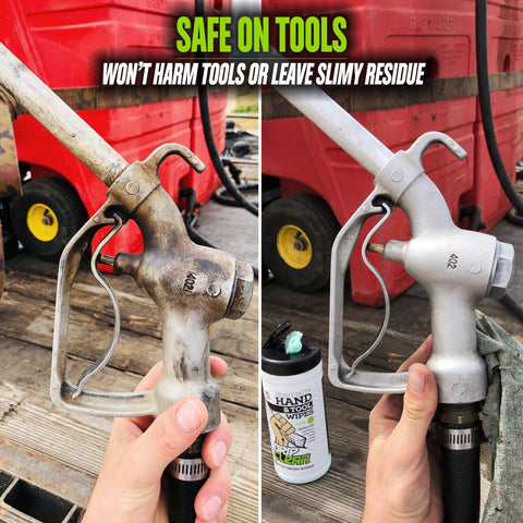Before and after cleaning tool using Heavy Duty Hand And Tool Cleaning Wipes Waterless Hand Cleaner For Mechanics Garage And Shop Use Dual Sided Grease Oil And Paint Remover Wipes With Citrus Scent 30 Count No Sink Needed For Quick Cleanups After Messy Jobs.