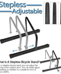 Adjustable Floor Bike Stand For Indoor And Outdoor Use Keeps Your Ride Steady Fits 20 To 29 Inch Mountain And Road Bikes