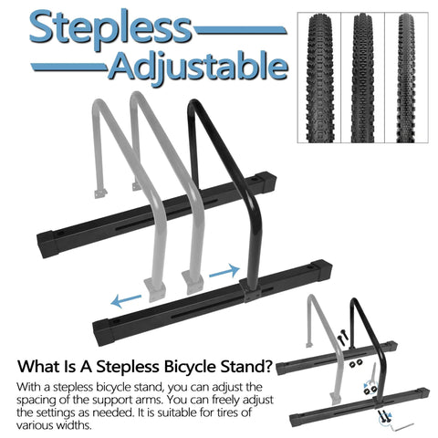 Adjustable Floor Bike Stand For Indoor And Outdoor Use Keeps Your Ride Steady Fits 20 To 29 Inch Mountain And Road Bikes
