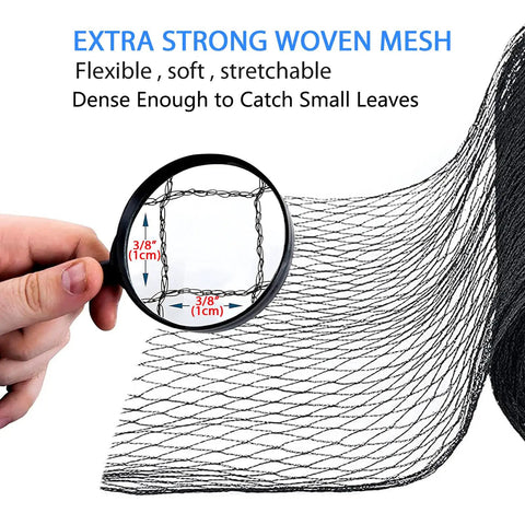 Top Shelf Heavy Duty Koi Pond Netting Kit 28 X 30 Ft Hella Durable Woven Mesh Pond Cover With 12 Ground Stakes Rock Solid HDPE Bird And Cat Shield For Water Gardens Black Mesh Filter