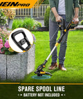 Person using Cordless String Trimmer For DeWalt 20V Max Battery Bare Tool 12 Inch Weed Eater With Auto Line Feed And 6 Spools