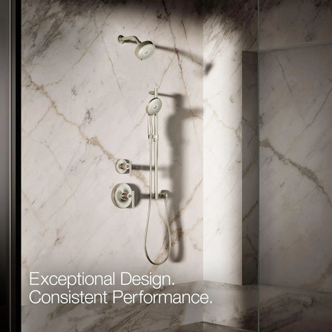 Forte Multifunction Hand Shower Head With 3 Spray Modes Full Coverage Pulsating Massage Silk Mist 1.75 GPM Brushed Nickel Finish