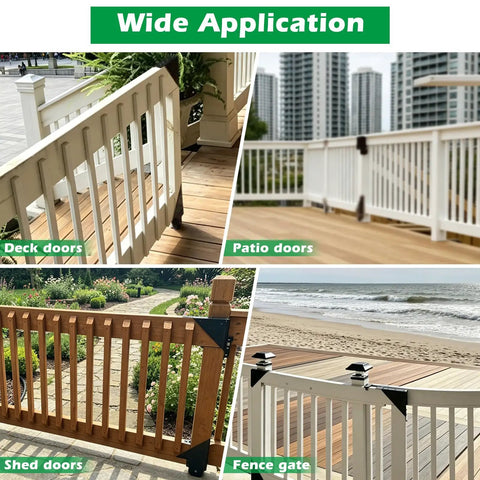 Beefy Heavy Duty Sliding Gate Kit For Deck And Fence With Smooth Roll Wheel Hardware Powder Coated Steel In Black Quiet Glide Weatherproof Gate System For Easy Outdoor Access for deck, patio, shed, and fence gates