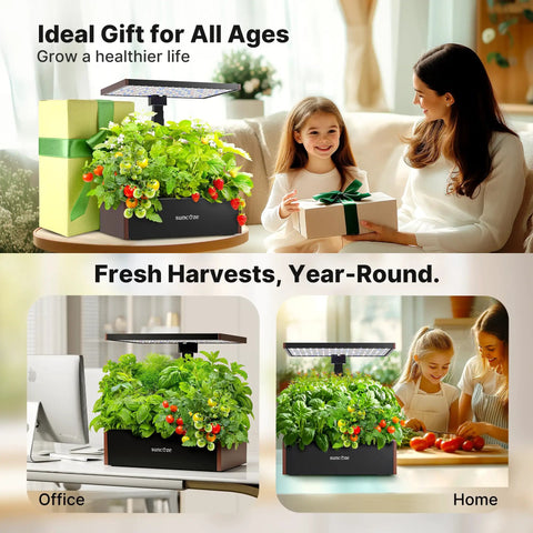 Indoor Hydroponics Growing System With 20 Pods And 12 Support Sticks 30W LED Grow Light 10L Water Tank Up To 25 Inches High Germination Kit