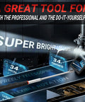 Telescoping Inspection Mirror With LED Light For Men Gift showing super bright LED with 34-inch extension and flexible design.