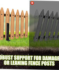 Comparison of installed Heavy Duty Fence Post Repair Stakes Ground Spike Anchor Kit Weather Resistant For Quick Installation