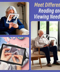 Big Floor Magnifying Glass With Light And Stand 48 LED Lighted Adjustable Height Floor Magnifier Lamp used for reading and crafts